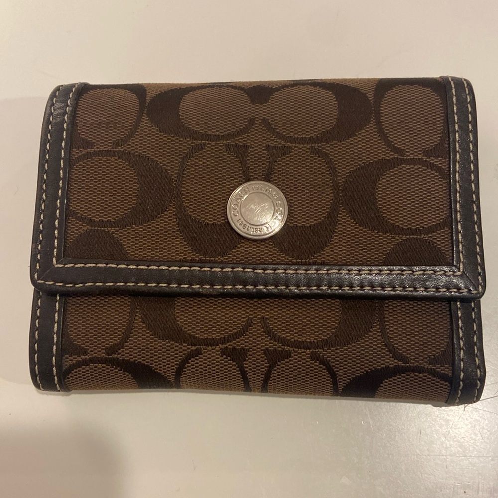 Vintage Coach Signature C Tri-Fold Wallet